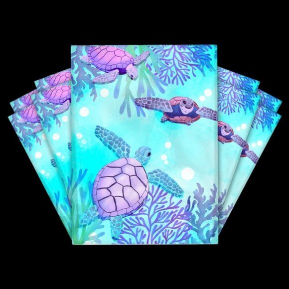 30 Poly Mailers/shipping Bags/ 30 Thank you Stickers - Turtles & plain white - Picture 3 of 4
